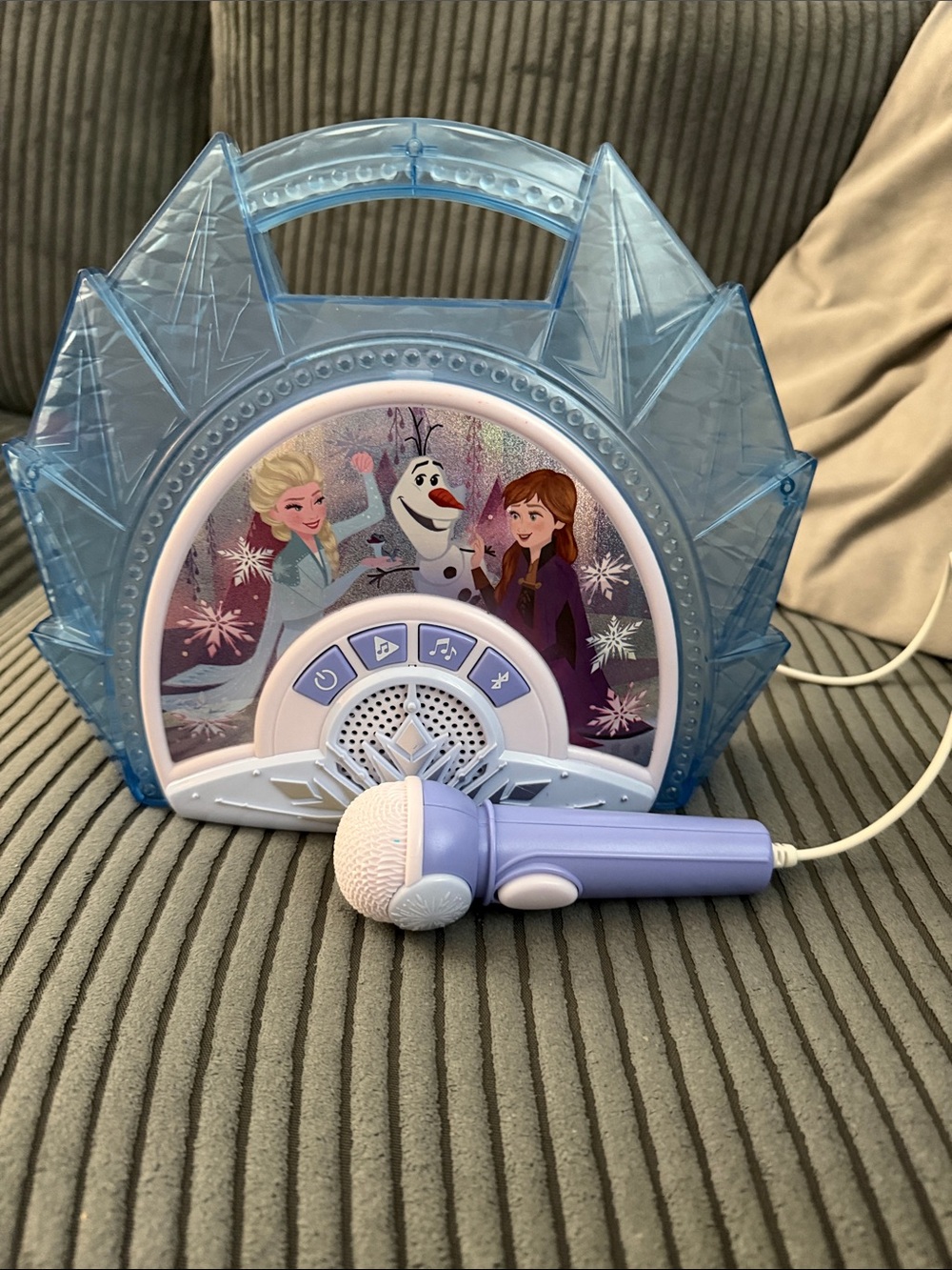 Frozen-themed Kids Karaoke Microphone and Player - Light Blue/Lavender